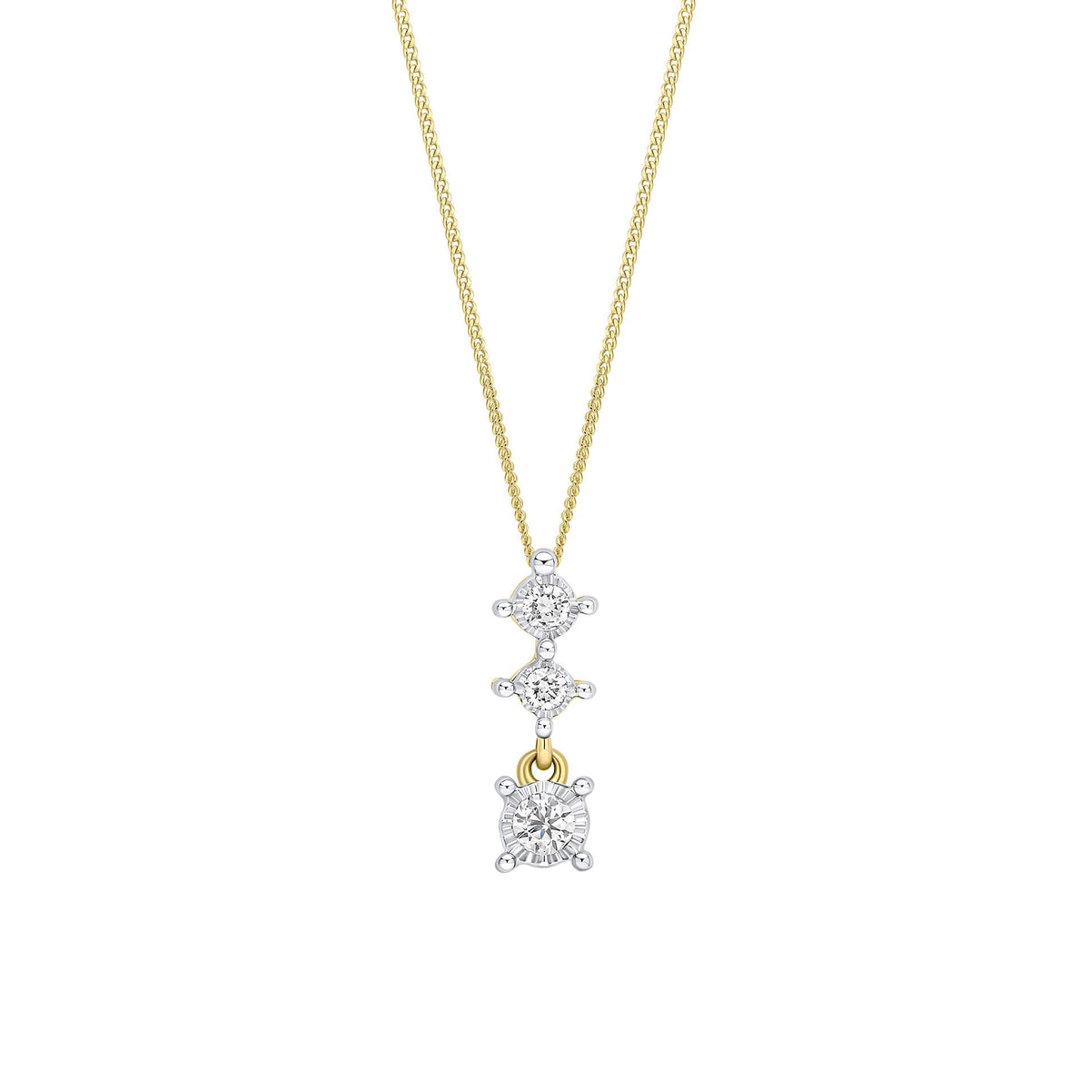 Elements Gold Diamond Trilogy Drop Pendant-0