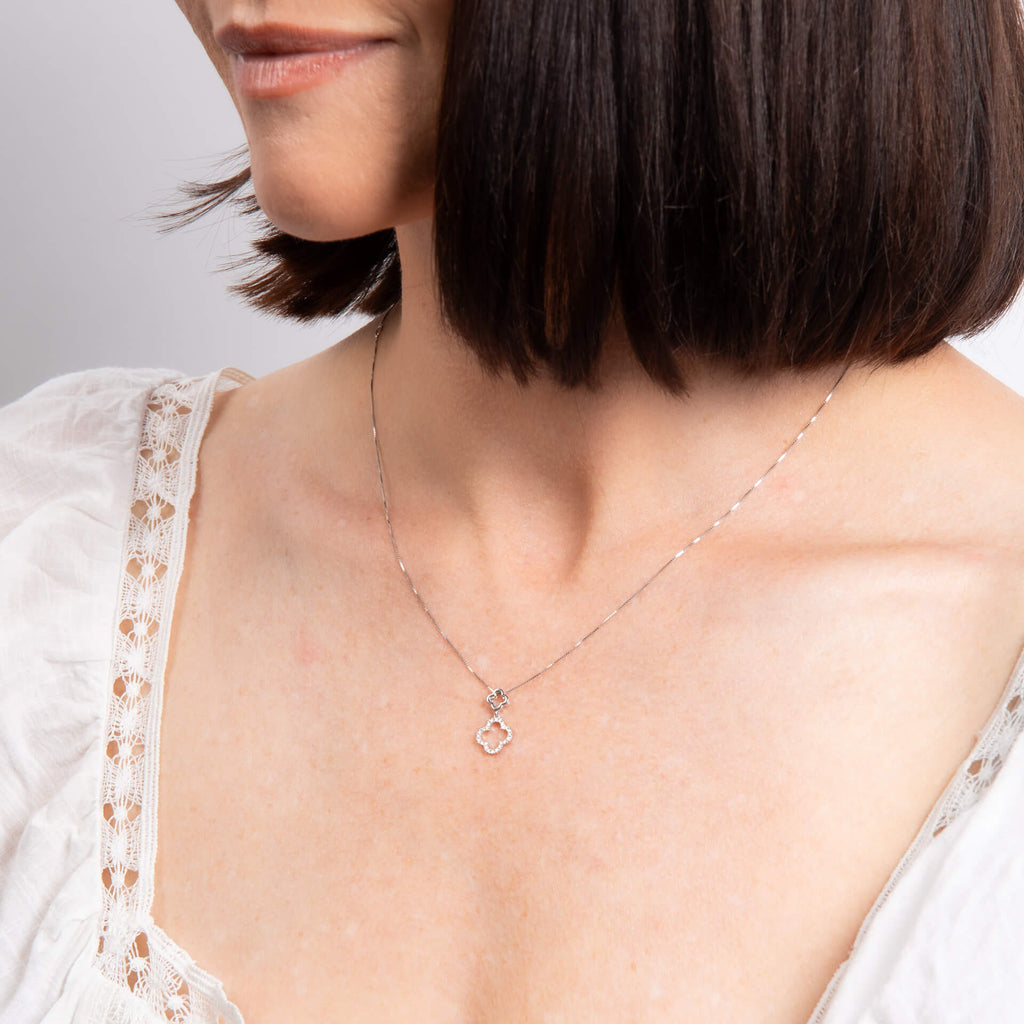 Elements Gold Diamond Quatrefoil Pendant-1