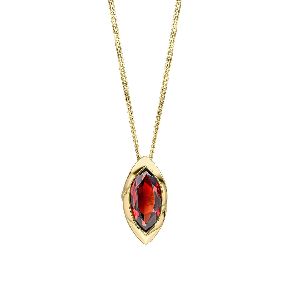 Elements Gold Marquise Garnet Pendant-0