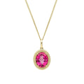 Elements Gold Oval Cut Pink Topaz Pendant-0