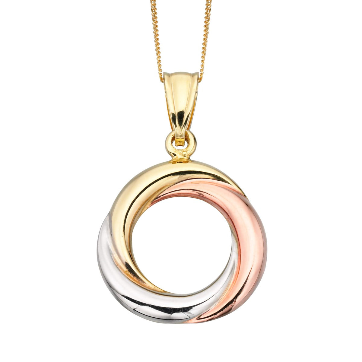 Elements Gold Tri-Metal Open Circle Pendant-0