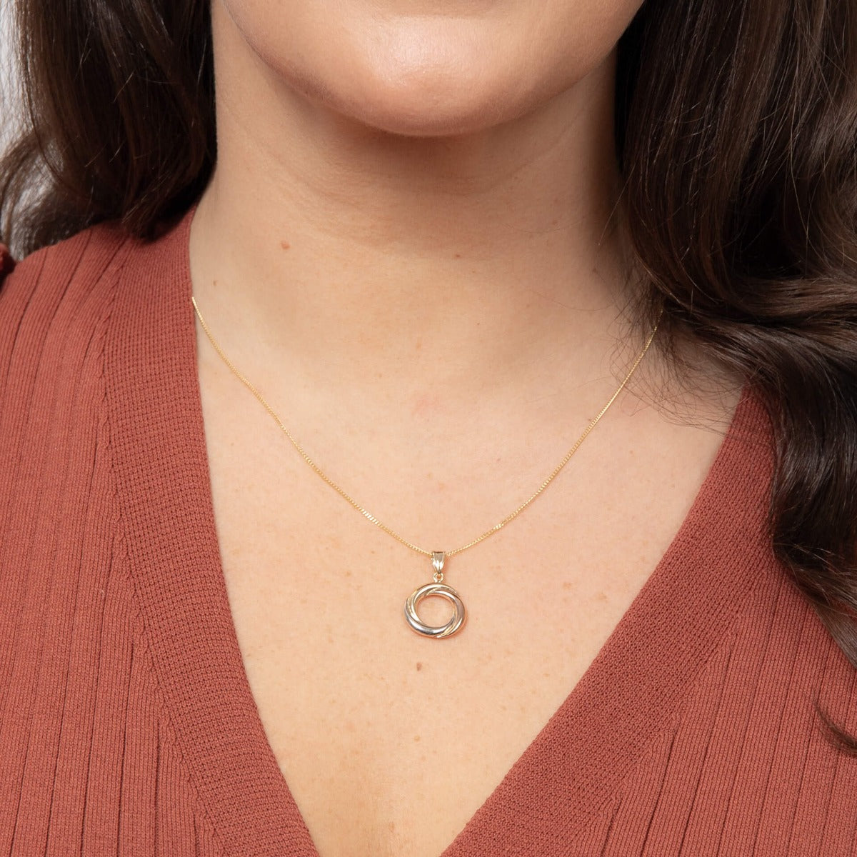 Elements Gold Tri-Metal Open Circle Pendant-1