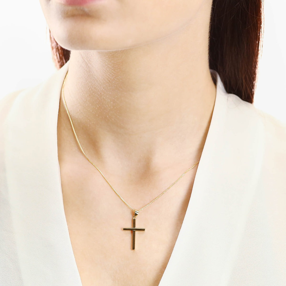 Elements Gold Large Cross Pendant-1
