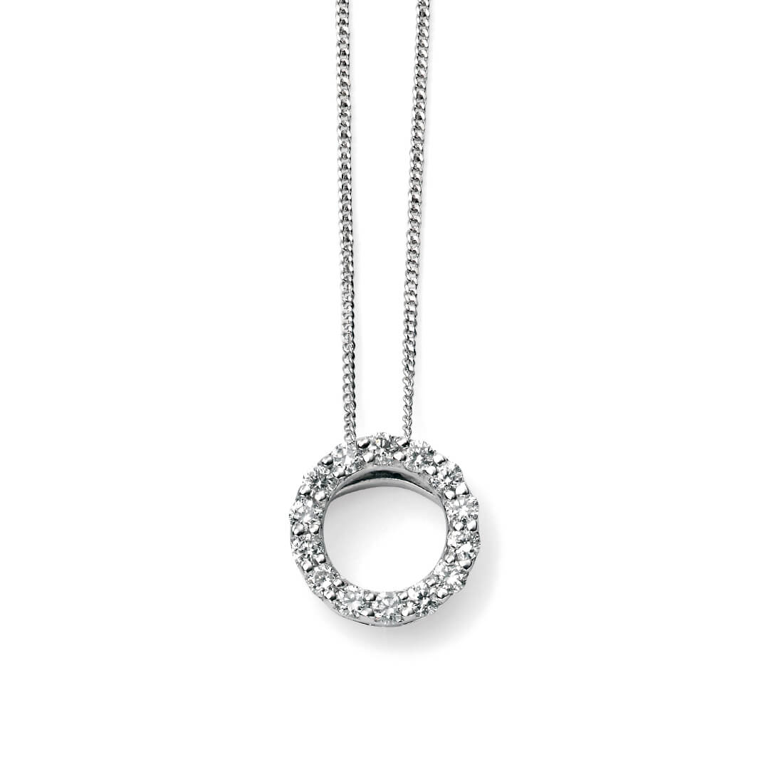 Elements Gold Open Circle Pendant with Diamonds-0