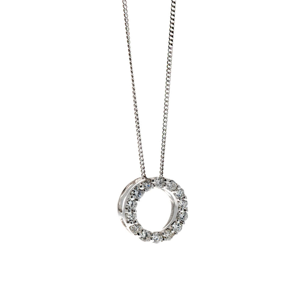 Elements Gold Open Circle Pendant with Diamonds-2