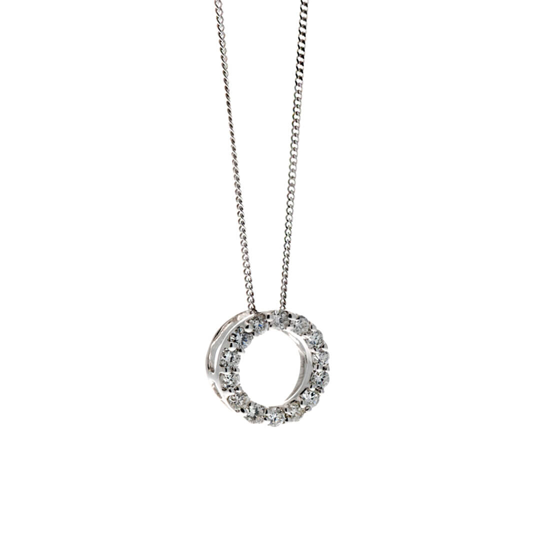 Elements Gold Open Circle Pendant with Diamonds-2