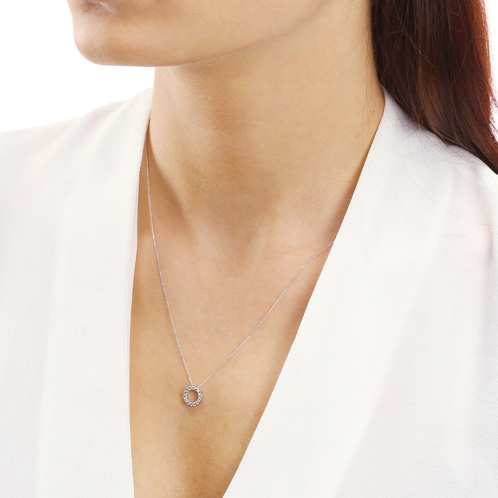Elements Gold Open Circle Pendant with Diamonds-1
