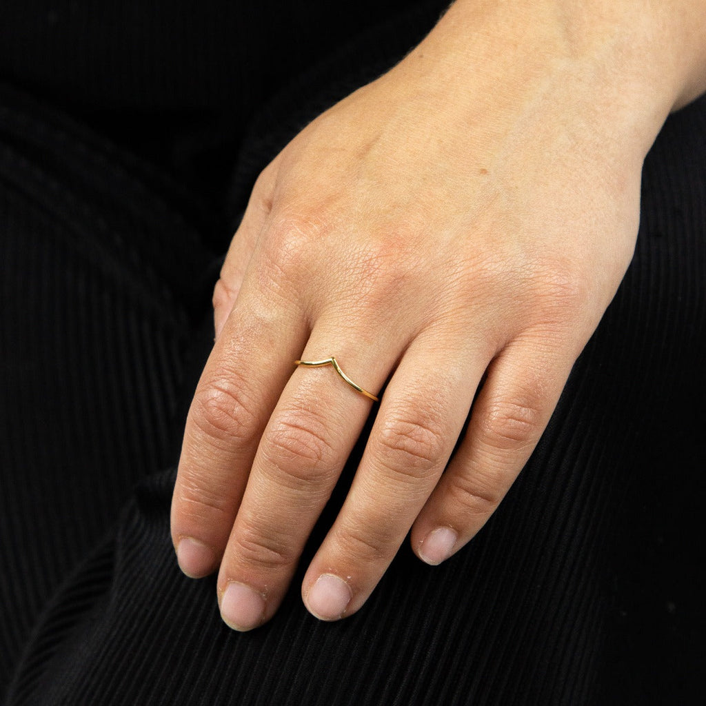 Elements Gold V Shape Band Stacking Ring-1