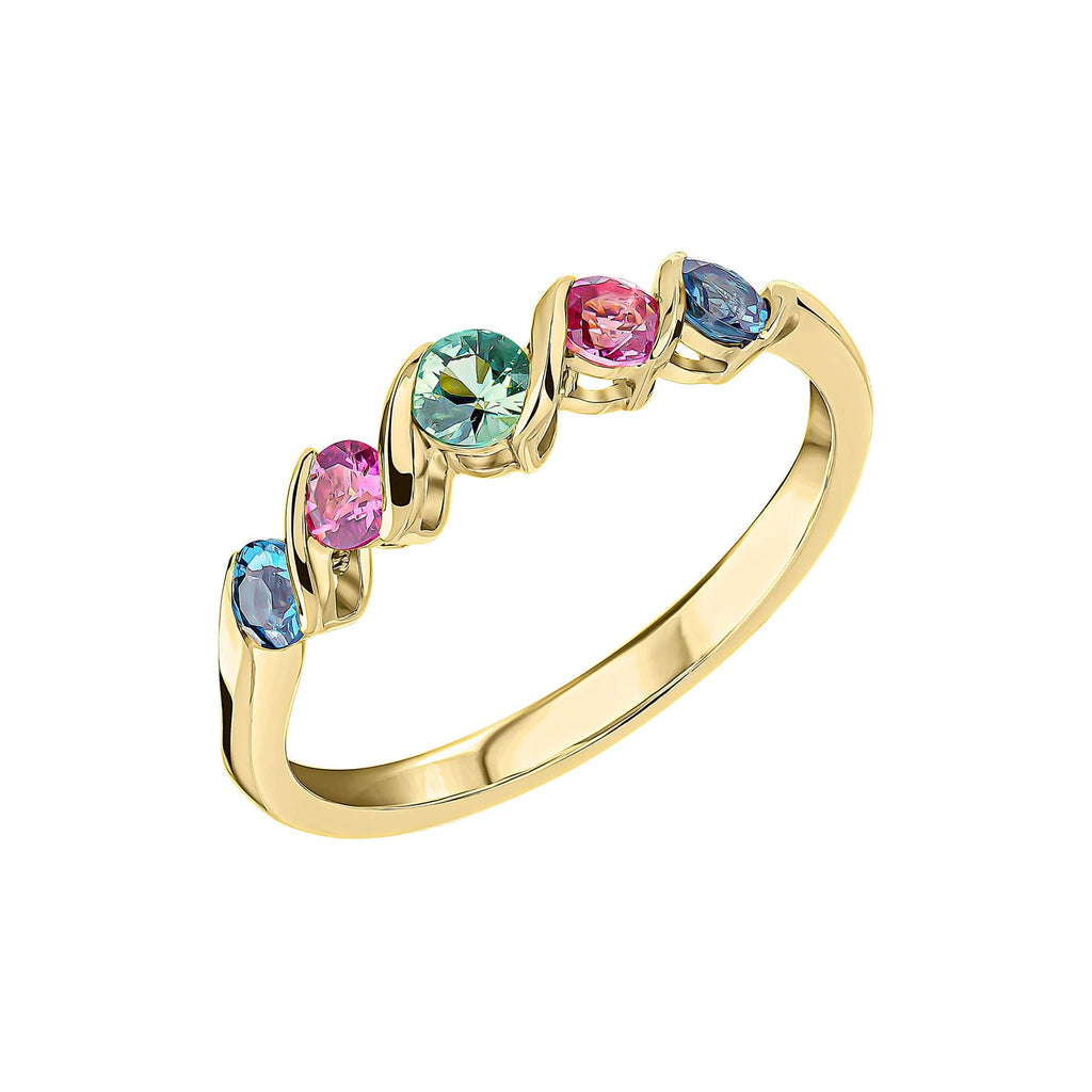 Elements Gold Amalfi Three Colour Twist Ring-0