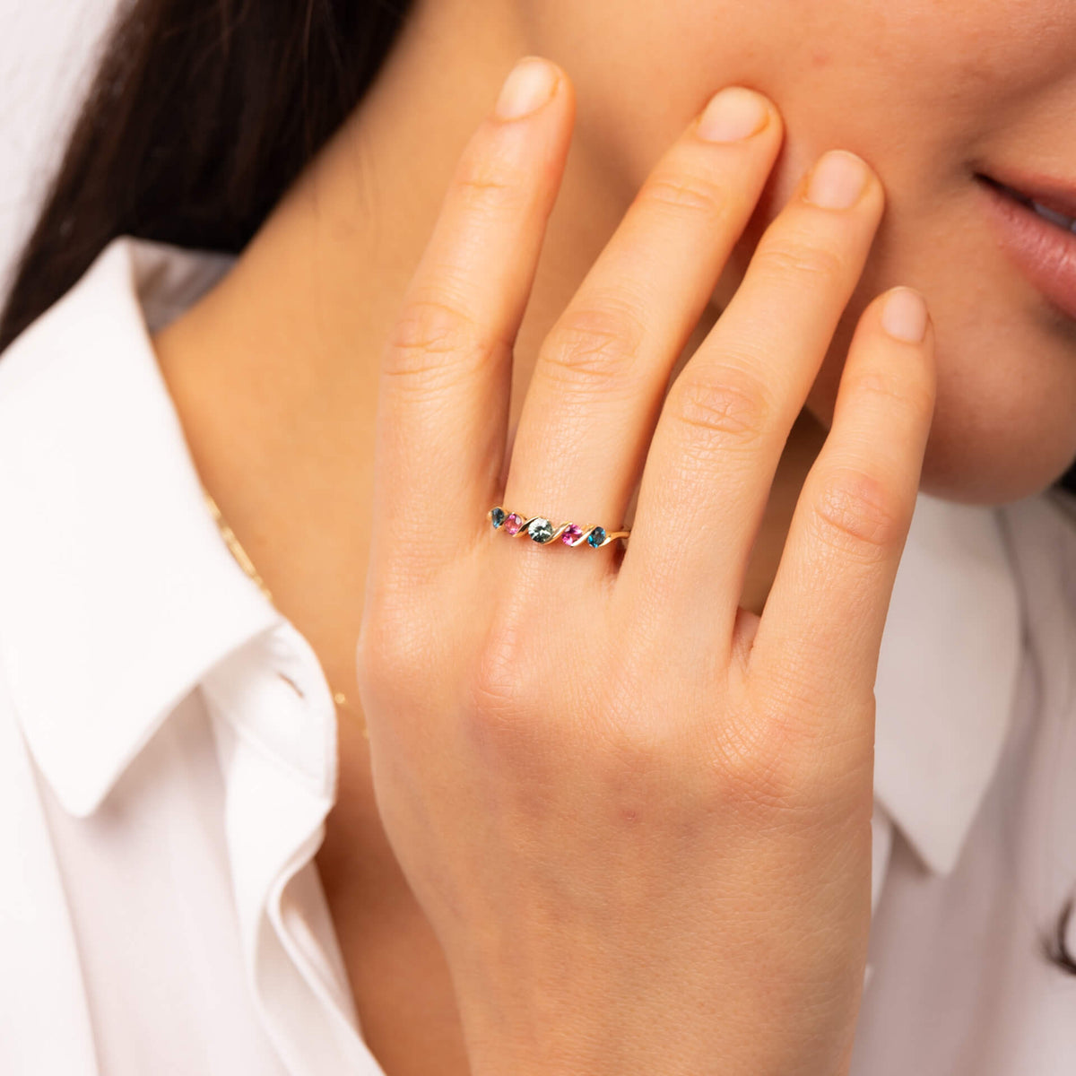 Elements Gold Amalfi Three Colour Twist Ring-1