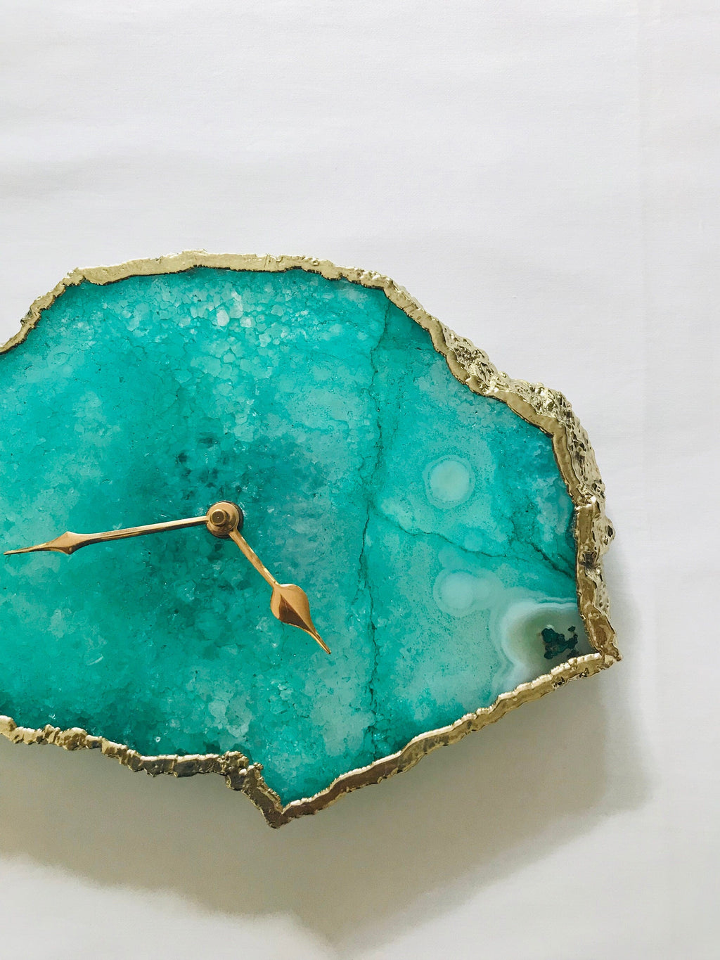 Aqua Agate Large Wall Clock/Desk Clock
