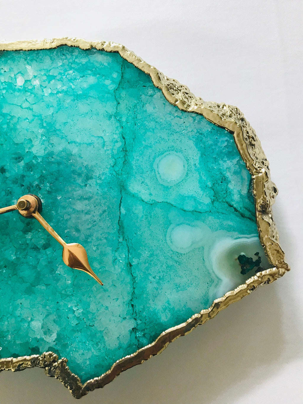 Aqua Agate Large Wall Clock/Desk Clock