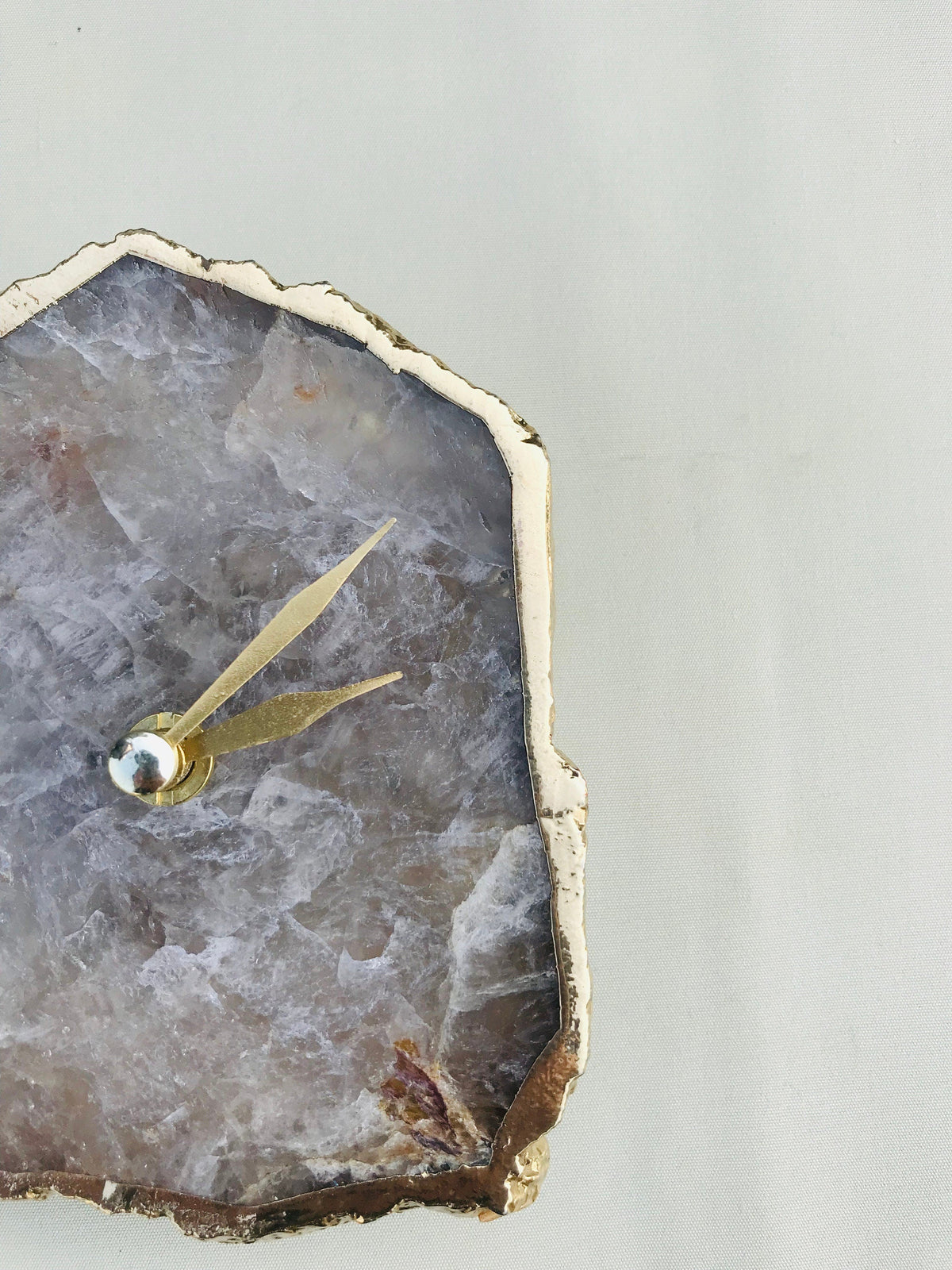 Smoky Gray Agate Desk/Wall Clock