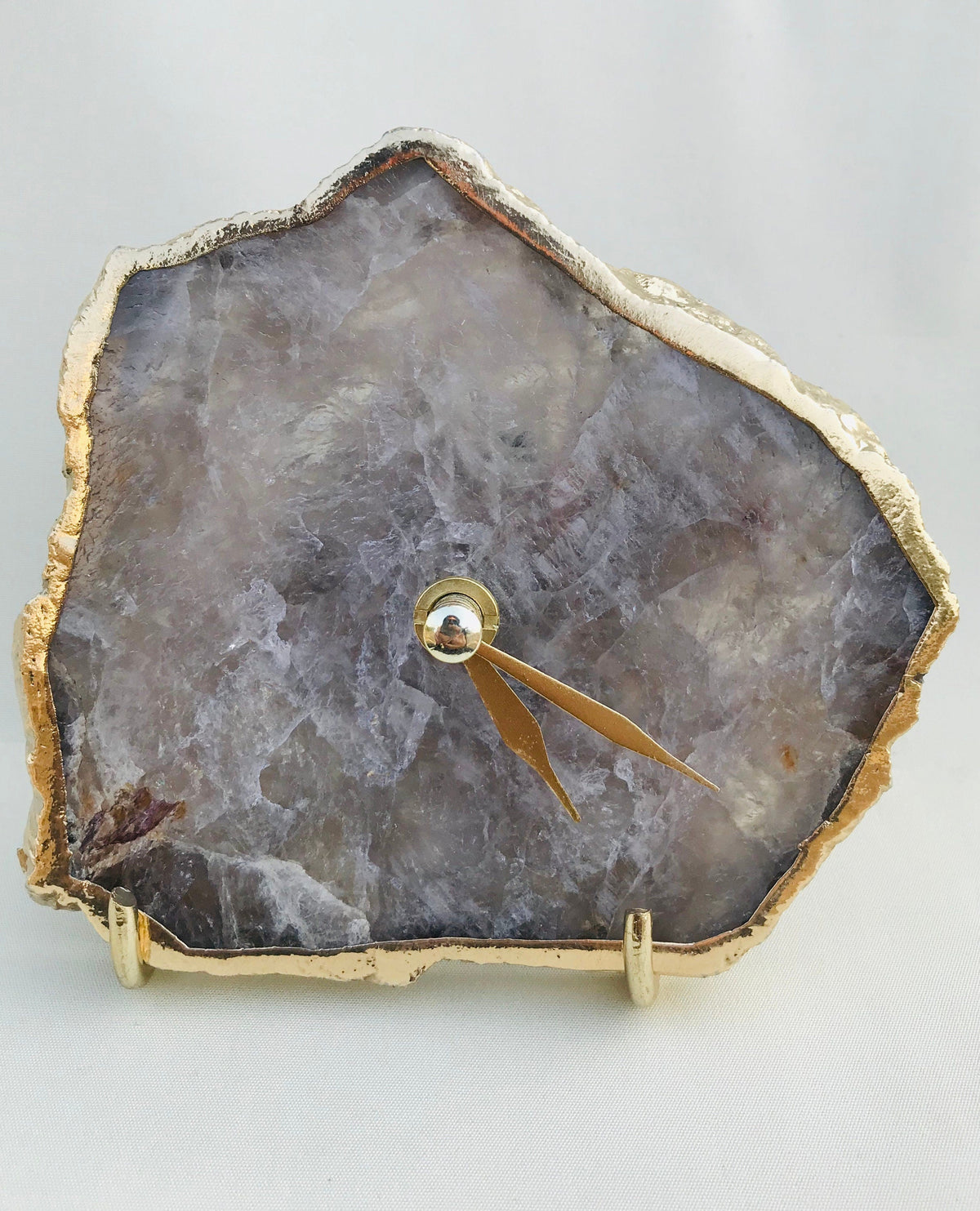Smoky Gray Agate Desk/Wall Clock