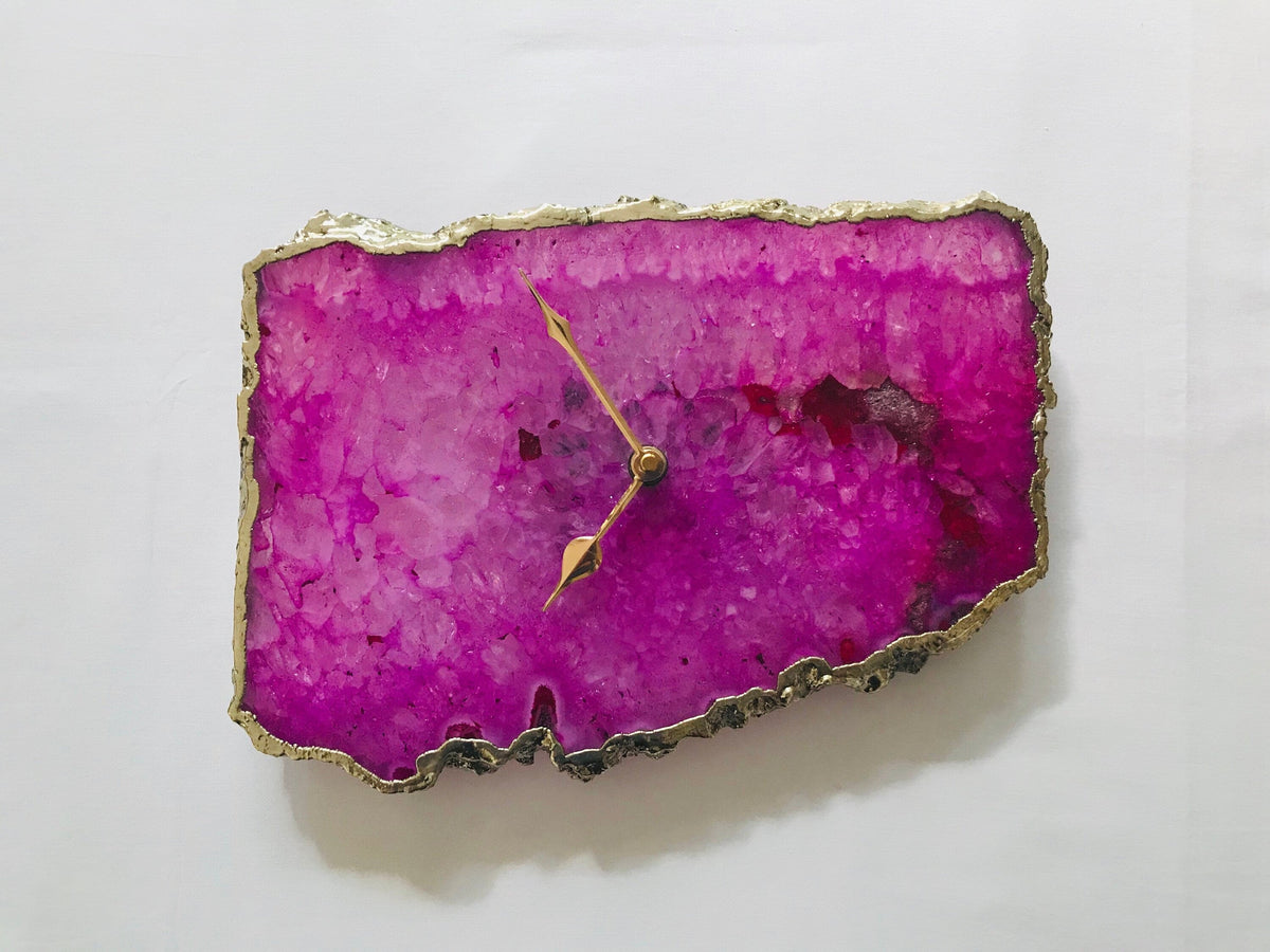 Pink Agate Large Wall/Table Clock