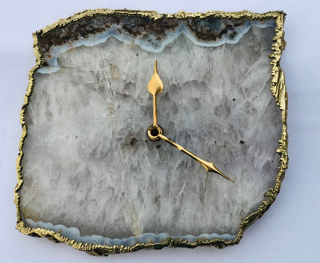Gray Agate Large Wall/Desk Clock