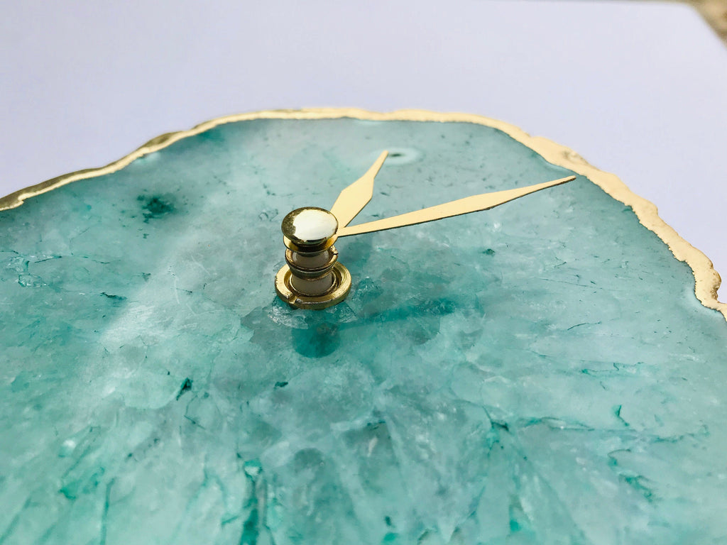 Aqua Agate Desk/Wall Clock