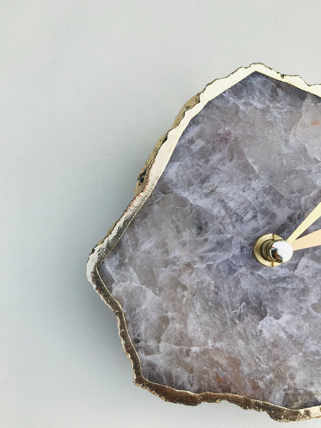Smoky Gray Agate Desk/Wall Clock
