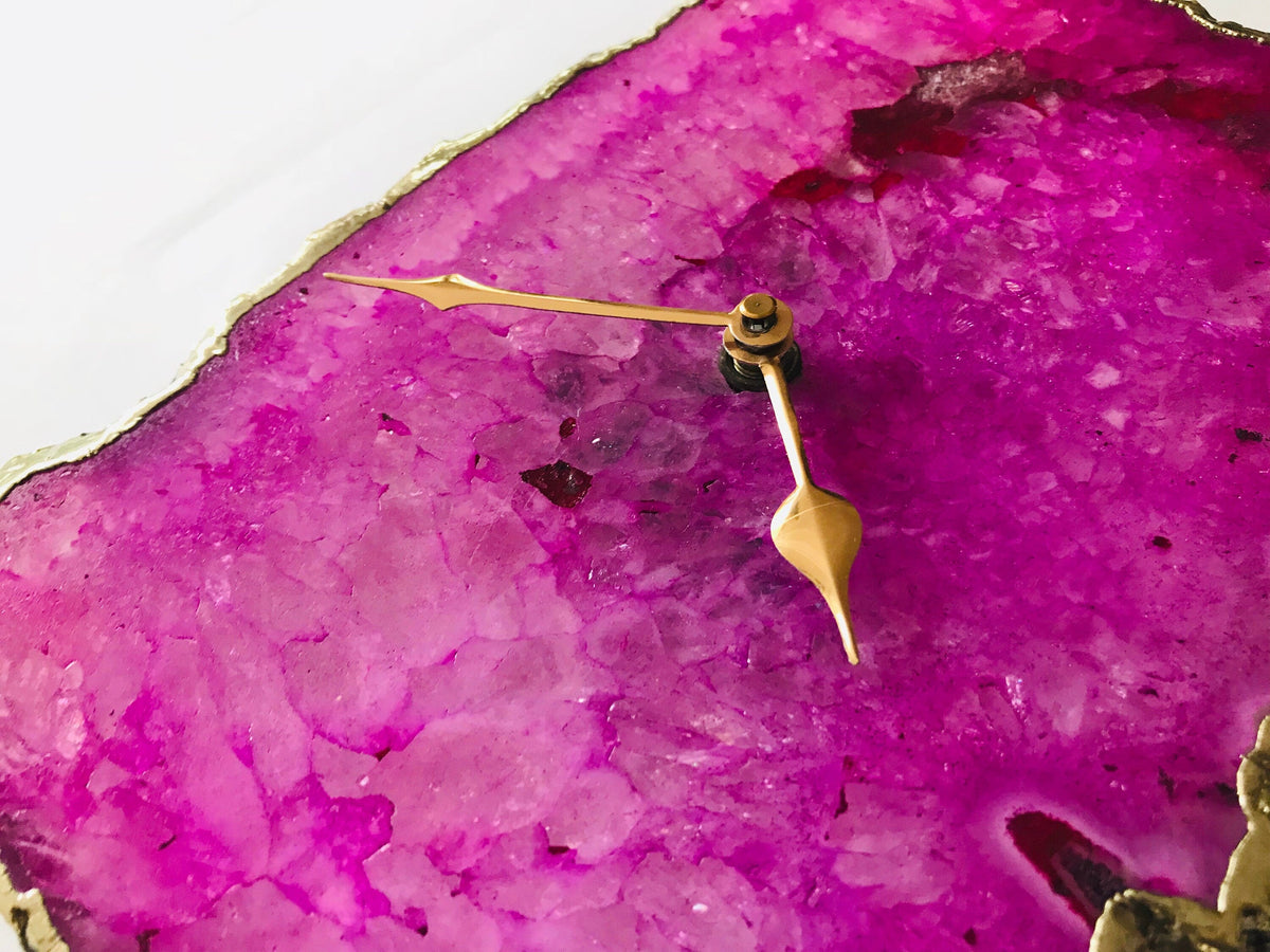 Pink Agate Large Wall/Table Clock