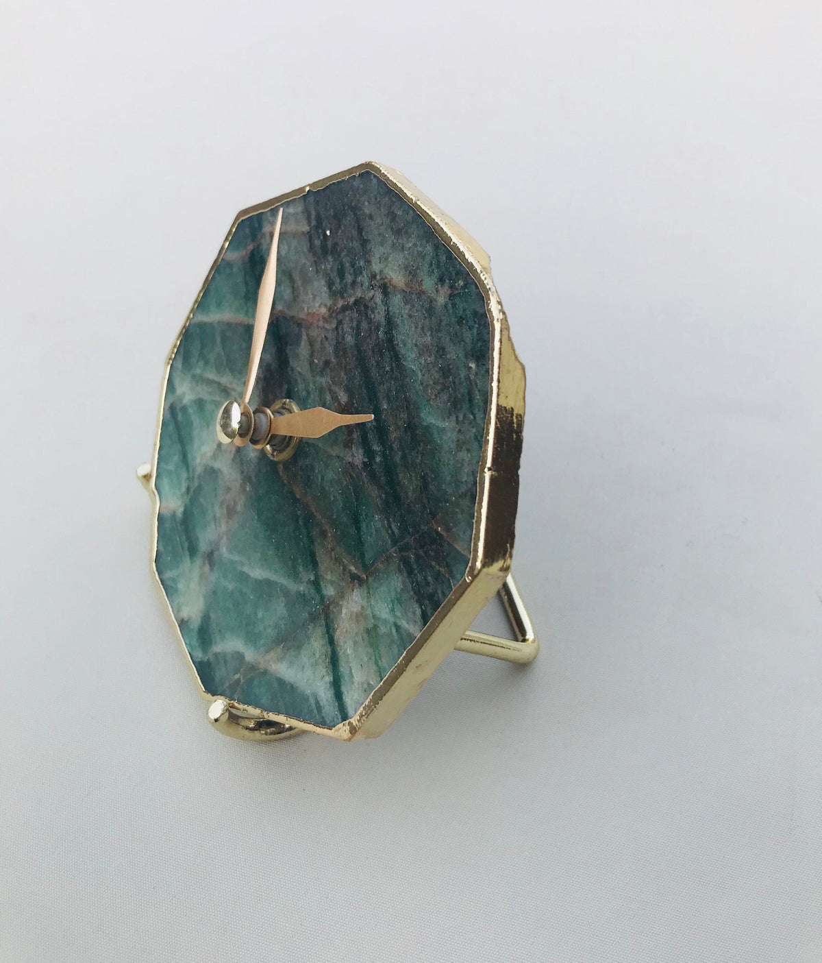 Sage Green Aventurine Octagon Wall/Desk Clock