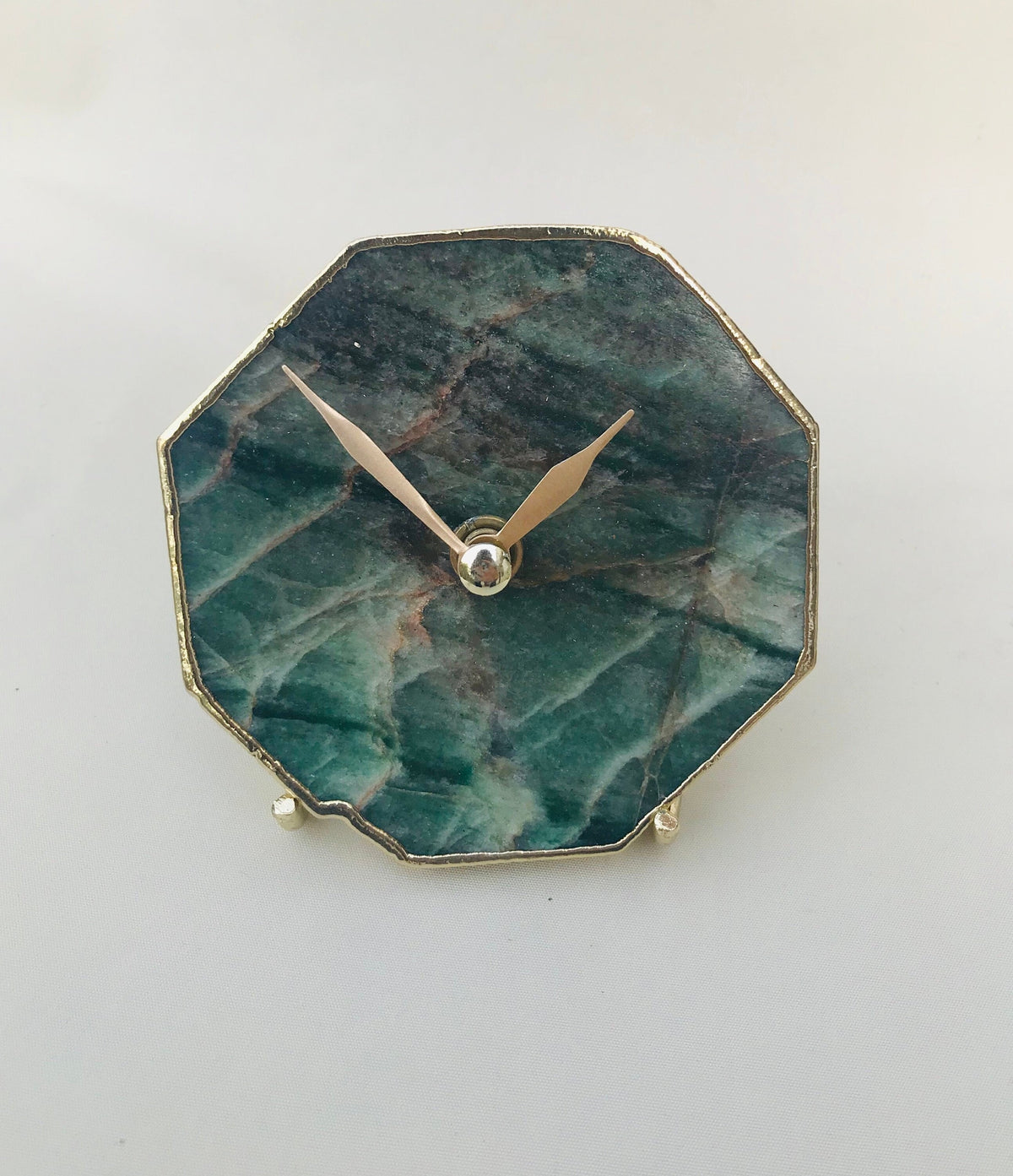 Sage Green Aventurine Octagon Wall/Desk Clock