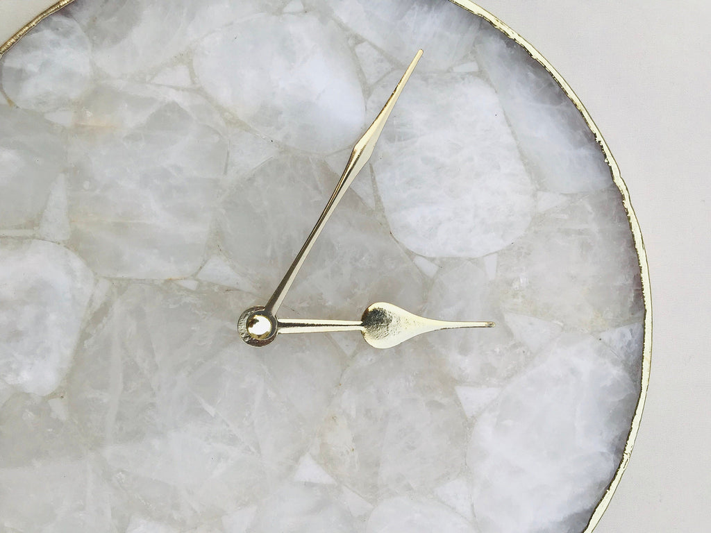 Large Clear Crystal Agate Wall Clock