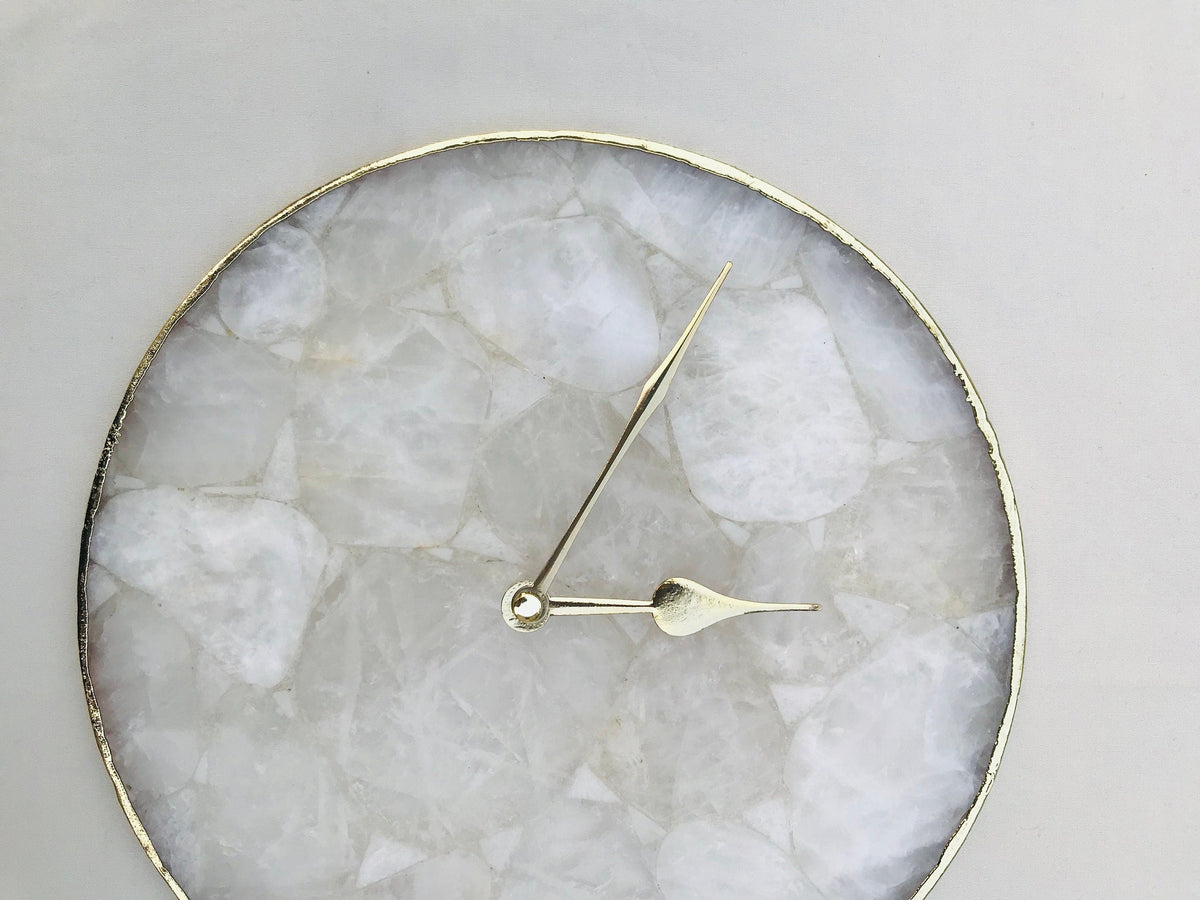 Large Clear Crystal Agate Wall Clock