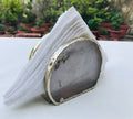 Hand Rounded Clear Quartz Agate Napkin Holder/Natural Stone Napkin Holder/Paper Napkin Holder/Desk Napkin Holder/Picnic Holder