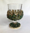 Crystal Wine Glasses with Dark Green Agate – 7 oz-0