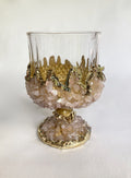 Crystal Wine Glasses with Rose Quartz Agate – Set of 1 or 2, 7 oz