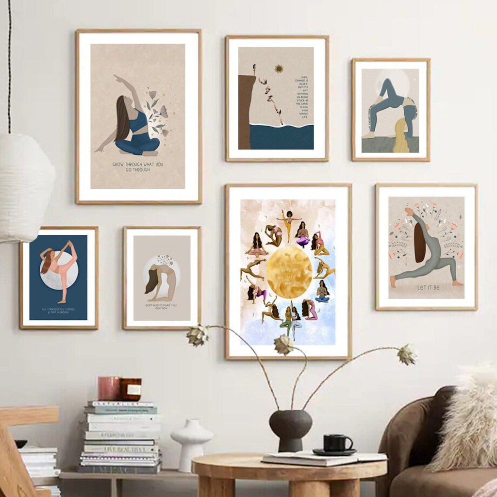 Yoga positive Gedanken · Geschenkidee · Yogastudio · Deko Print ohne Bilderrahmen