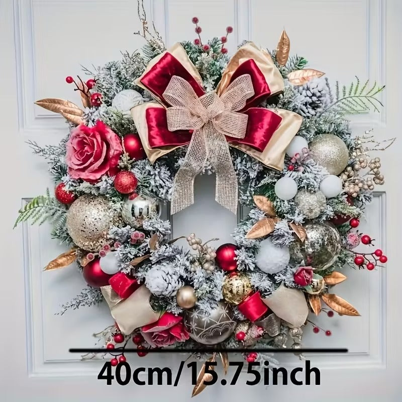 Red & Gold Christmas Wreath - n/a at Dealshubindia