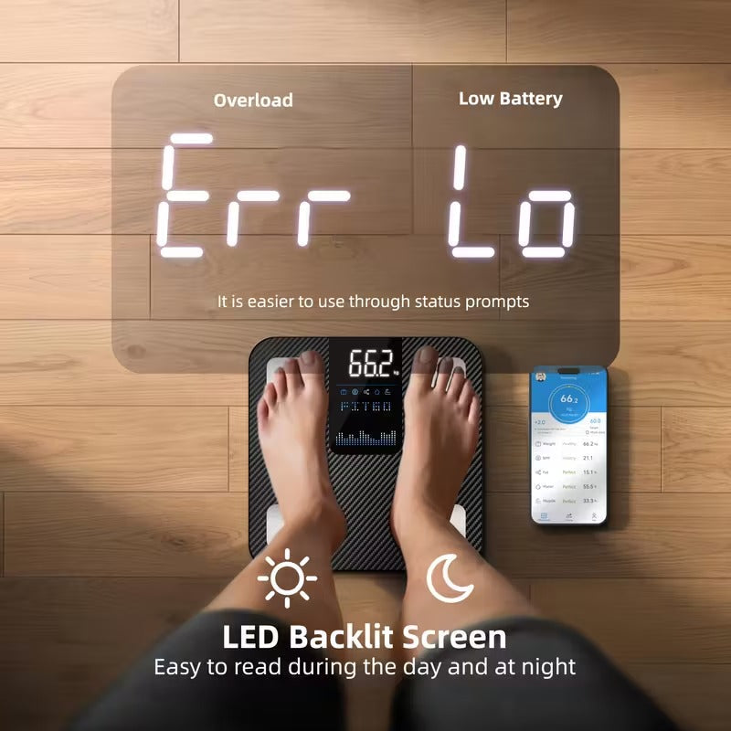Smart Body Fat Scale with App Connection - Body Weight Scales at Dealshubindia