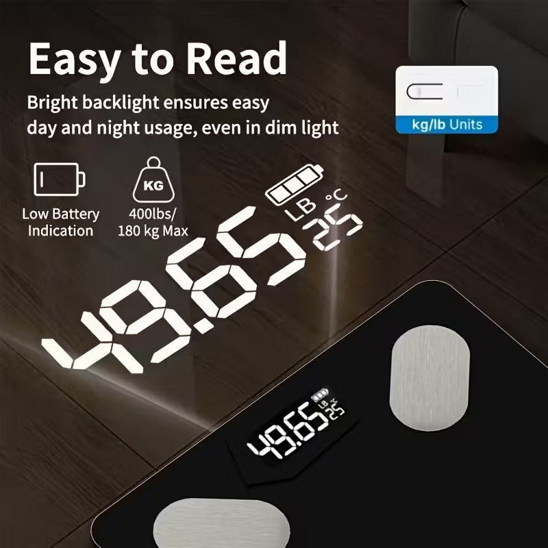 Smart Body Fat Scale with App Connection - Body Weight Scales at Dealshubindia