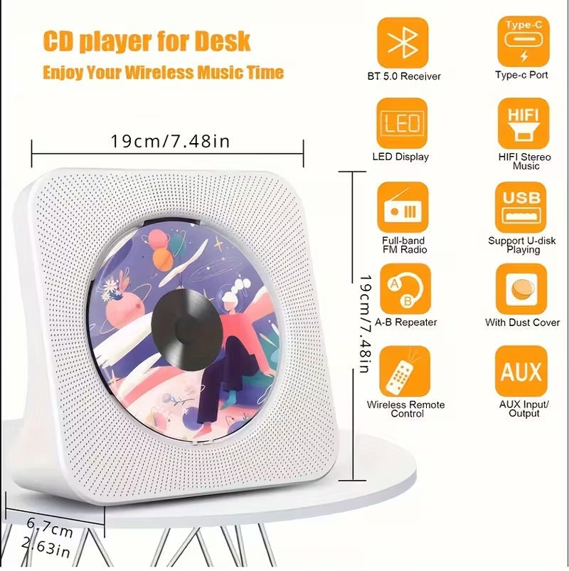 Portable CD Boombox with USB and FM Radio - Speakers at Dealshubindia