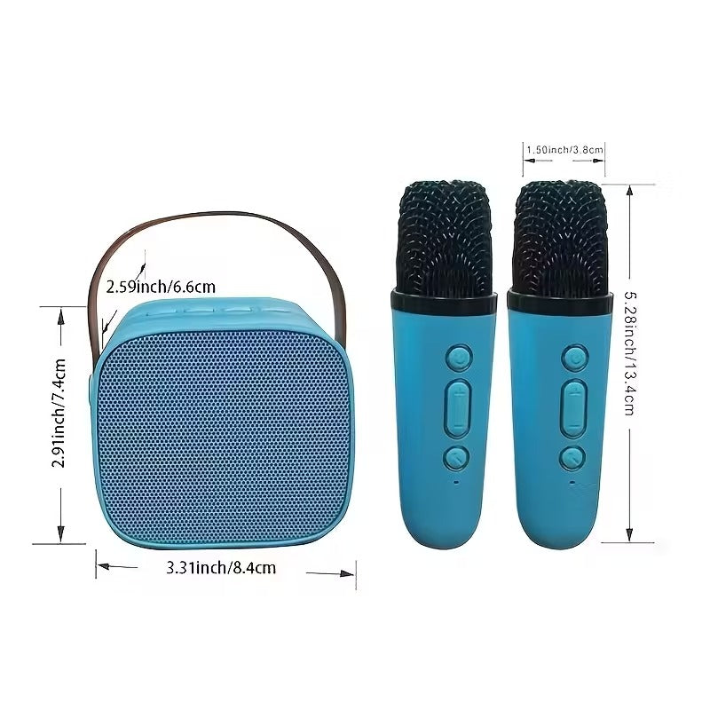 Mini Portable Karaoke Speaker with Microphones - Speakers at Dealshubindia