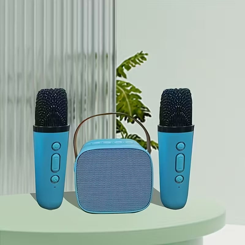 Mini Portable Karaoke Speaker with Microphones - Speakers at Dealshubindia
