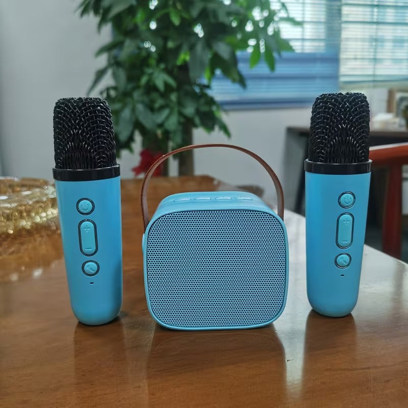 Mini Portable Karaoke Speaker with Microphones - Speakers at Dealshubindia