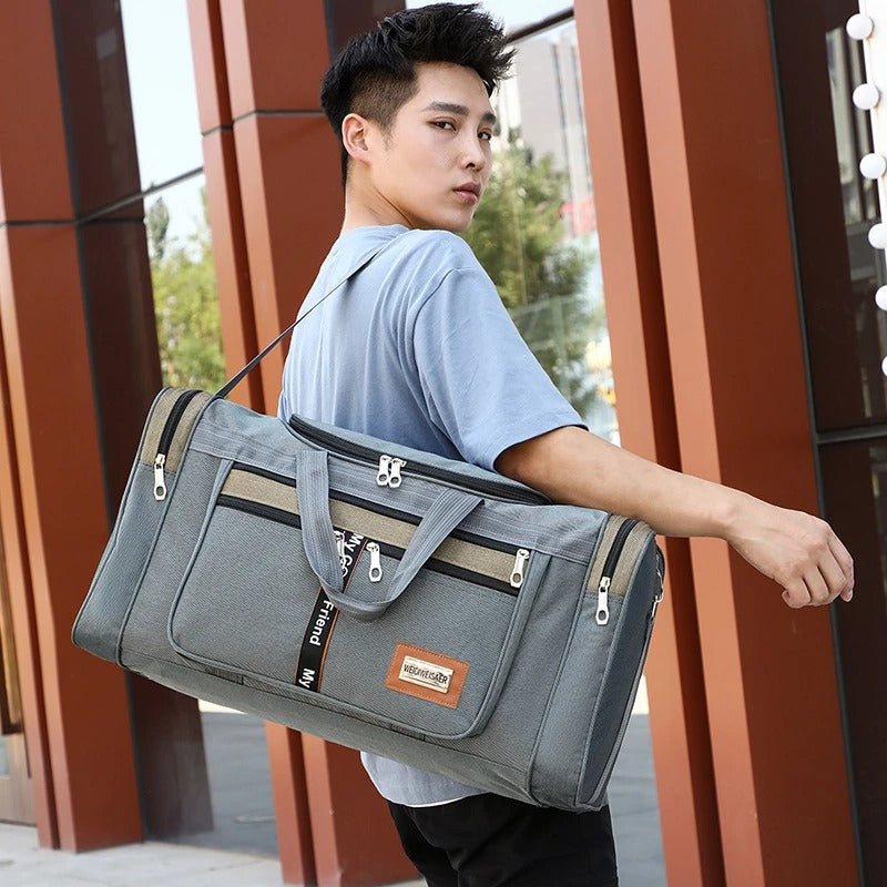 Travel Duffel Nylon Bag for Men and Women (Dark Grey) - Luggage & Bags > Duffel Bags > Gym Duffel Bags at Dealshubindia