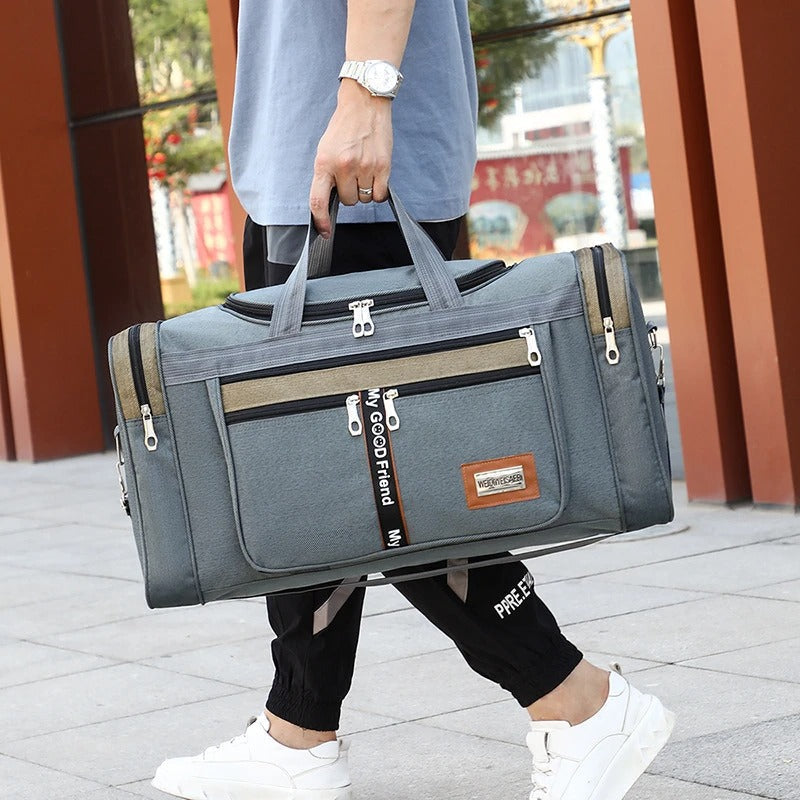 Travel Duffel Nylon Bag for Men and Women (Dark Grey) - Luggage & Bags > Duffel Bags > Gym Duffel Bags at Dealshubindia