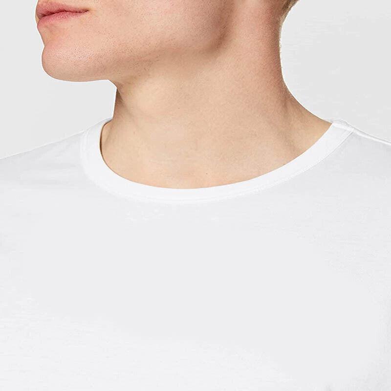Men T-shirt Plain Blank Heavy Cotton Basic Tee Short Sleeve Large S - 5XL White
