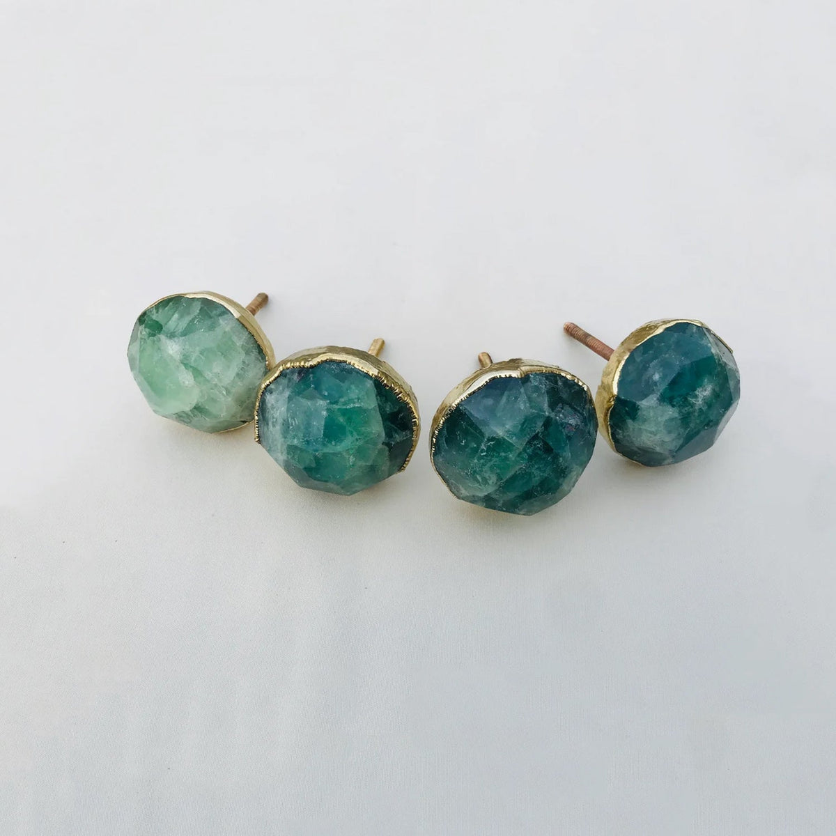 Faceted Green Fluorite Cabinet Knobs