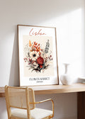 Lisbon Flower Market Portugal Design Poster · Geschenkidee · Wanddeko Wohnzimmer Küche · Skandinavisches Design · Deko Print ohne Rahmen