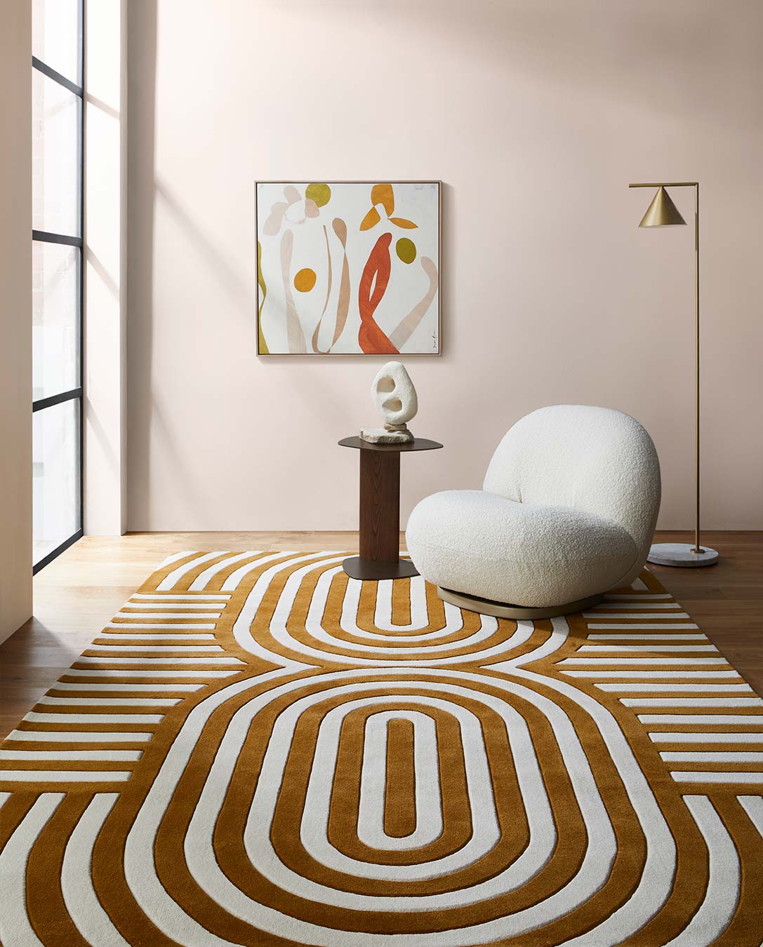 Hand Tufted Rug | Mustard & Ivory | Wool | Looprik by Rugfine