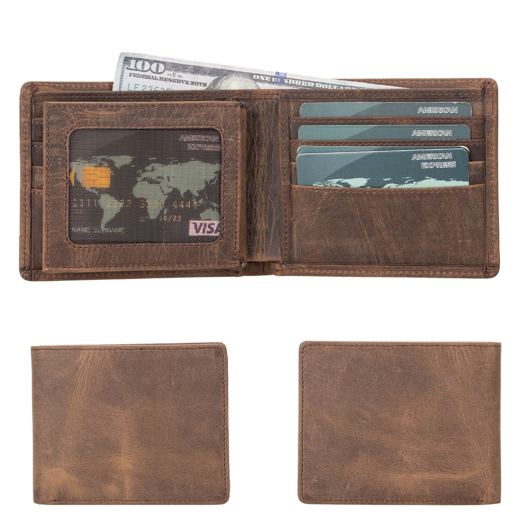 Lusk Slim Bifold Design Handcrafted Men's Genuine Leather Wallet - Wallets & Money Clips at Dealshubindia