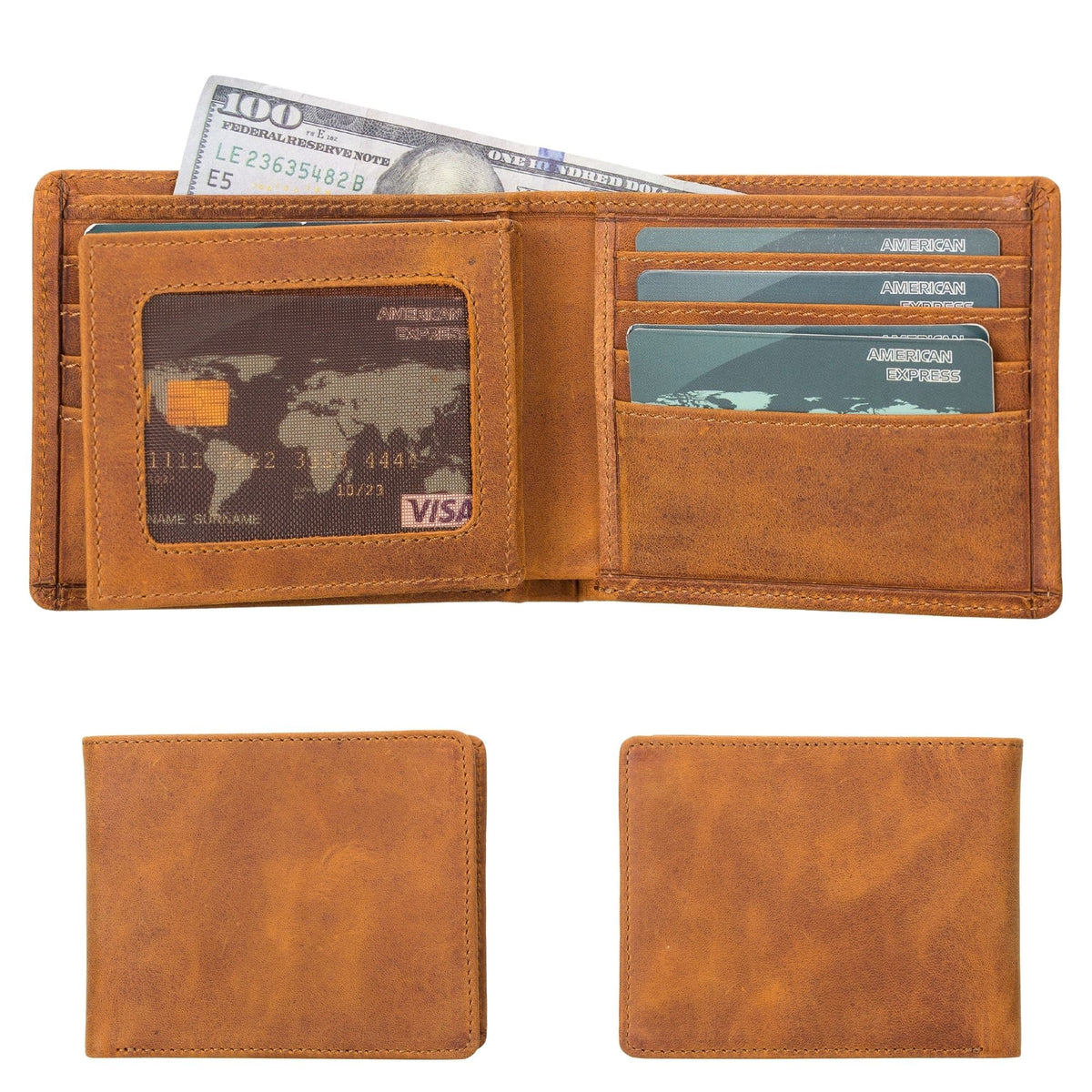 Lusk Slim Bifold Design Handcrafted Men's Genuine Leather Wallet - Wallets & Money Clips at Dealshubindia