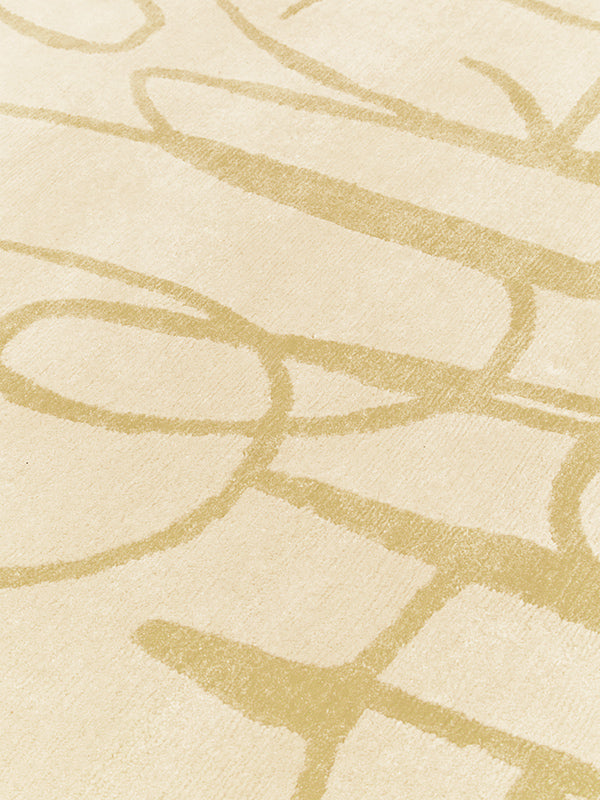 Hand Tufted Rug | Ivory & Gold | Wool | Lysella by Rugfine-2