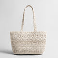 Macramé Woven Tote Bag – Handcrafted Cotton Rope Shoulder Bag with Inner Zipper Pouch - Totes at Dealshubindia