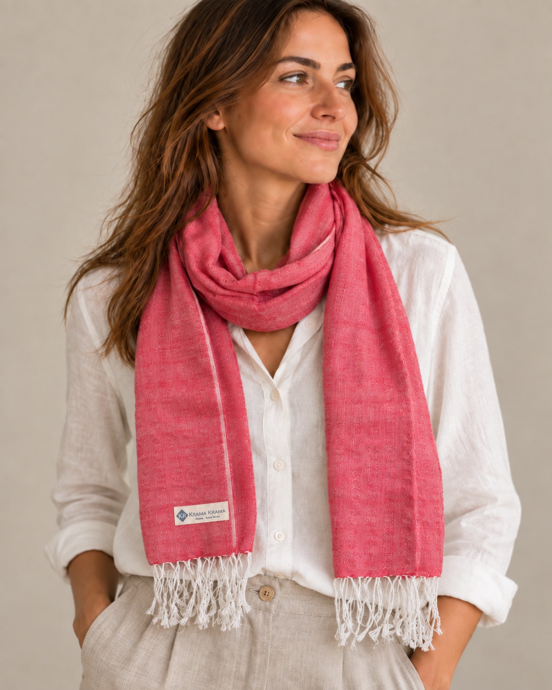 modèle krama rouge uni