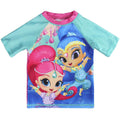 Turquoise and pink long-sleeve beach top with character graphic